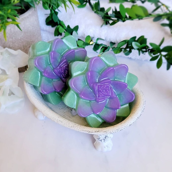 Succulent Soap, Hemp Soap, Valentines Day Gift For Plant Lover, Cactus Soap, Succulent Decor, Plant Mom Gift for Best Friend, Succulent Gift