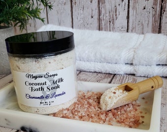 Milk Bath Soak, Oatmeal Bath, Relaxation Gifts For Women, Himalayan Salt Bath, Lavender Scented Gifts, Spa Gift For Sister, Chamomile, Vegan