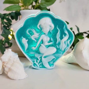 Mermaid Soap, Handmade Soap, Glycerin Soap, Ocean Soap, Under the Sea Soap Bar, Nautical Soap, Soap Cameo, Triple Butter Soap, Beach Soap