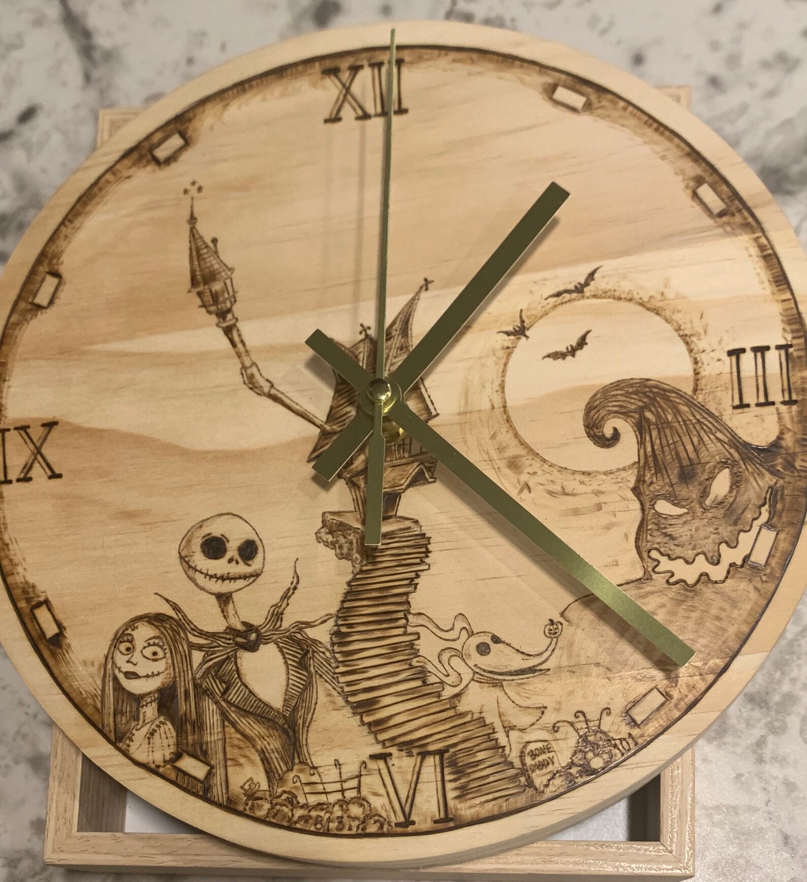 Nightmare Before Christmas Custom Handmade Wood Burn Clock Etsy
