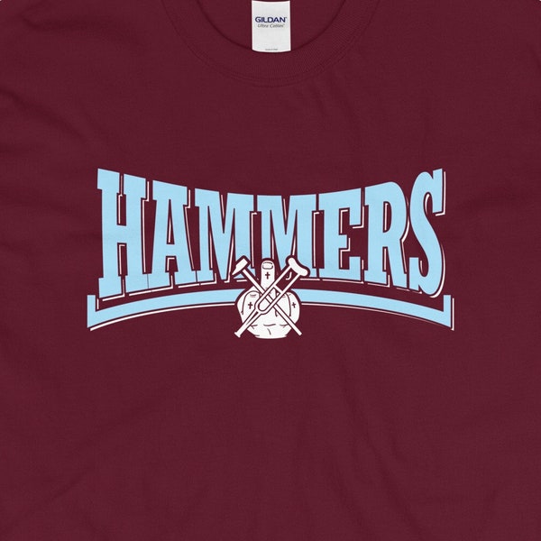 ウェストハム スキンヘッド T シャツ「Hammers」シャツ - コックニー リジェクト、ザ ビジネス、コックスパラー - イースト ロンドン スキンヘッド