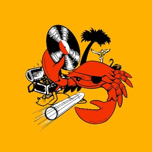 Reggae Record Label Mashup t-shirt - Trojan Records, Treasure Isle, Island Records, Crab Records, Bullet, Black Swan, Doctor Bird, Blue Cat