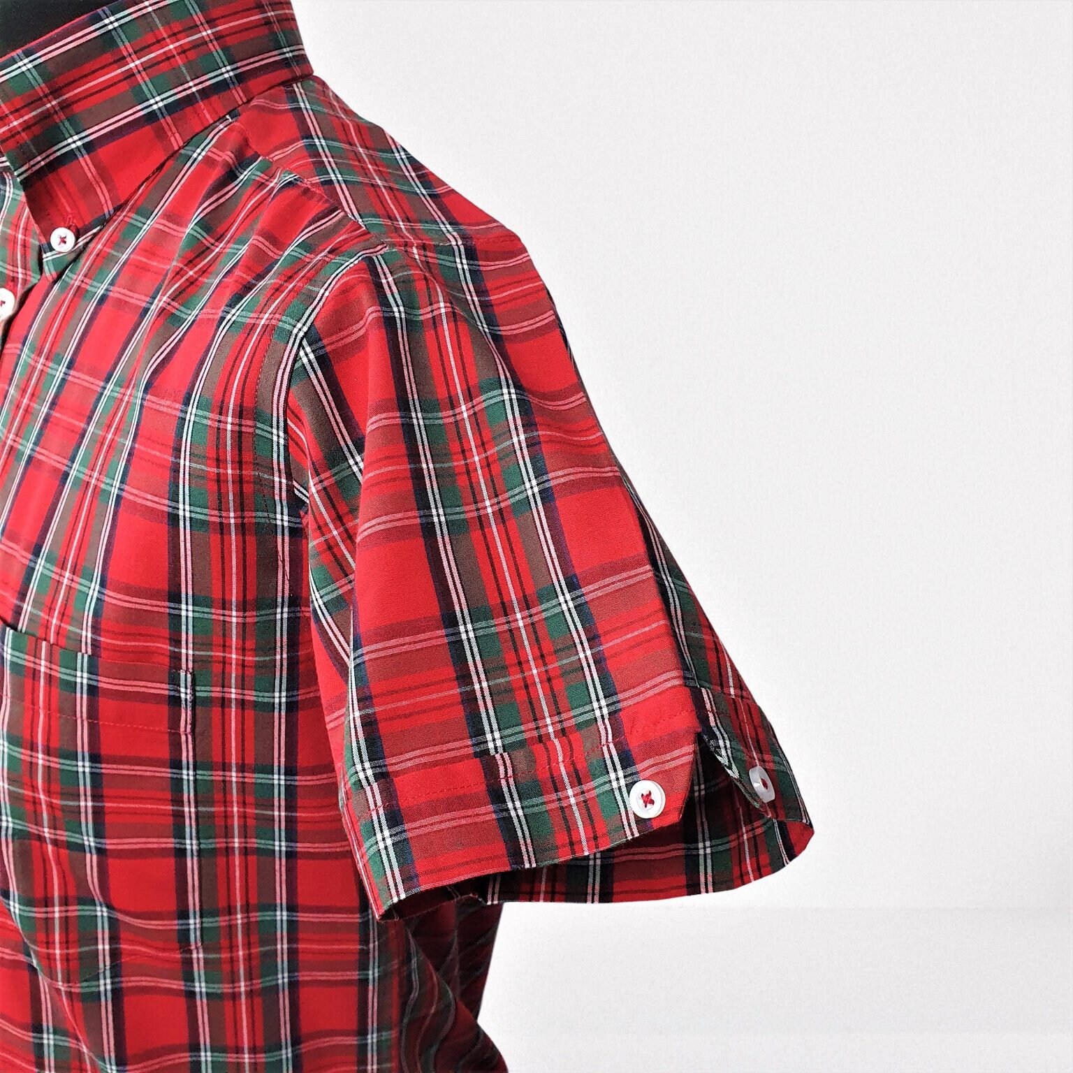 Red Tartan Real Hoxton Button-down Shirt Hard Mod Oi Punk - Etsy
