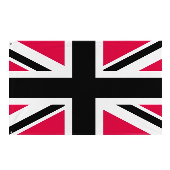 British Trinidadian Union Jack Flag - White Red Black Trinidad and