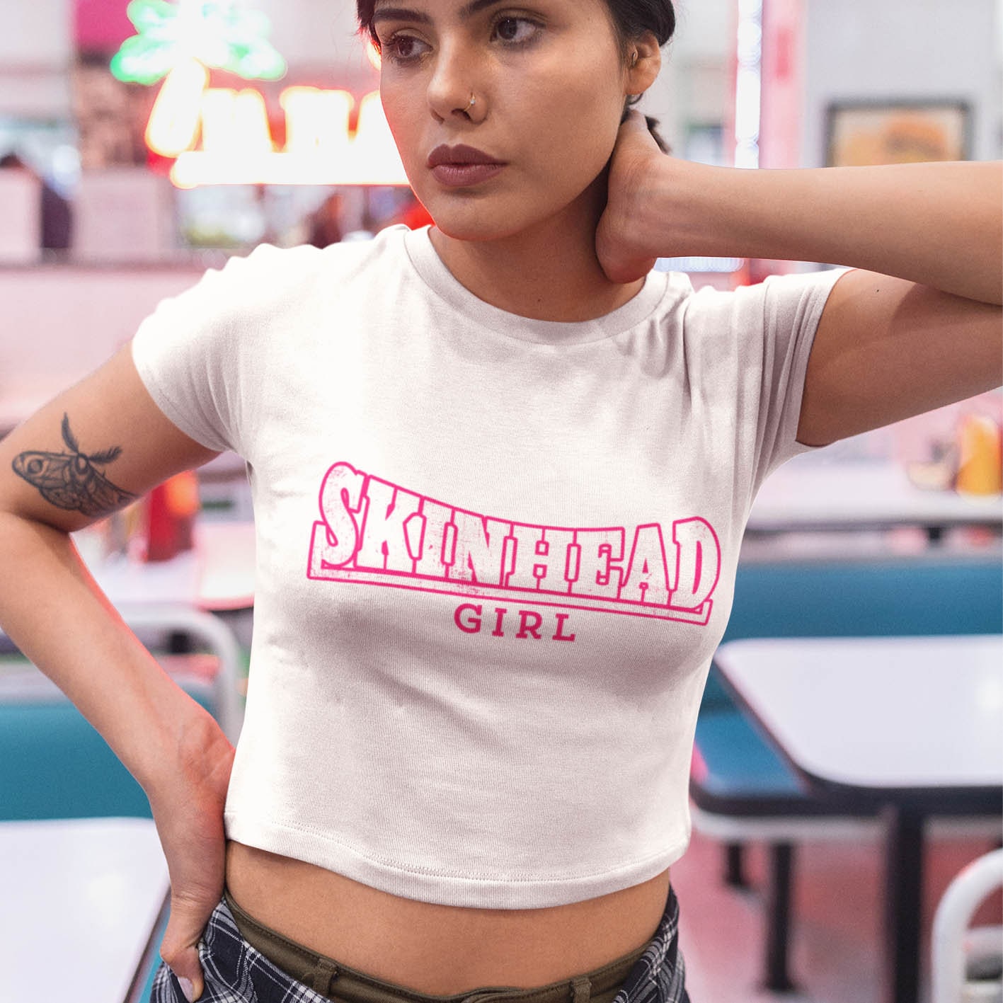 Skinhead Girl Womens Crop Tee Skingirl, Rude Girl, Ska Girl