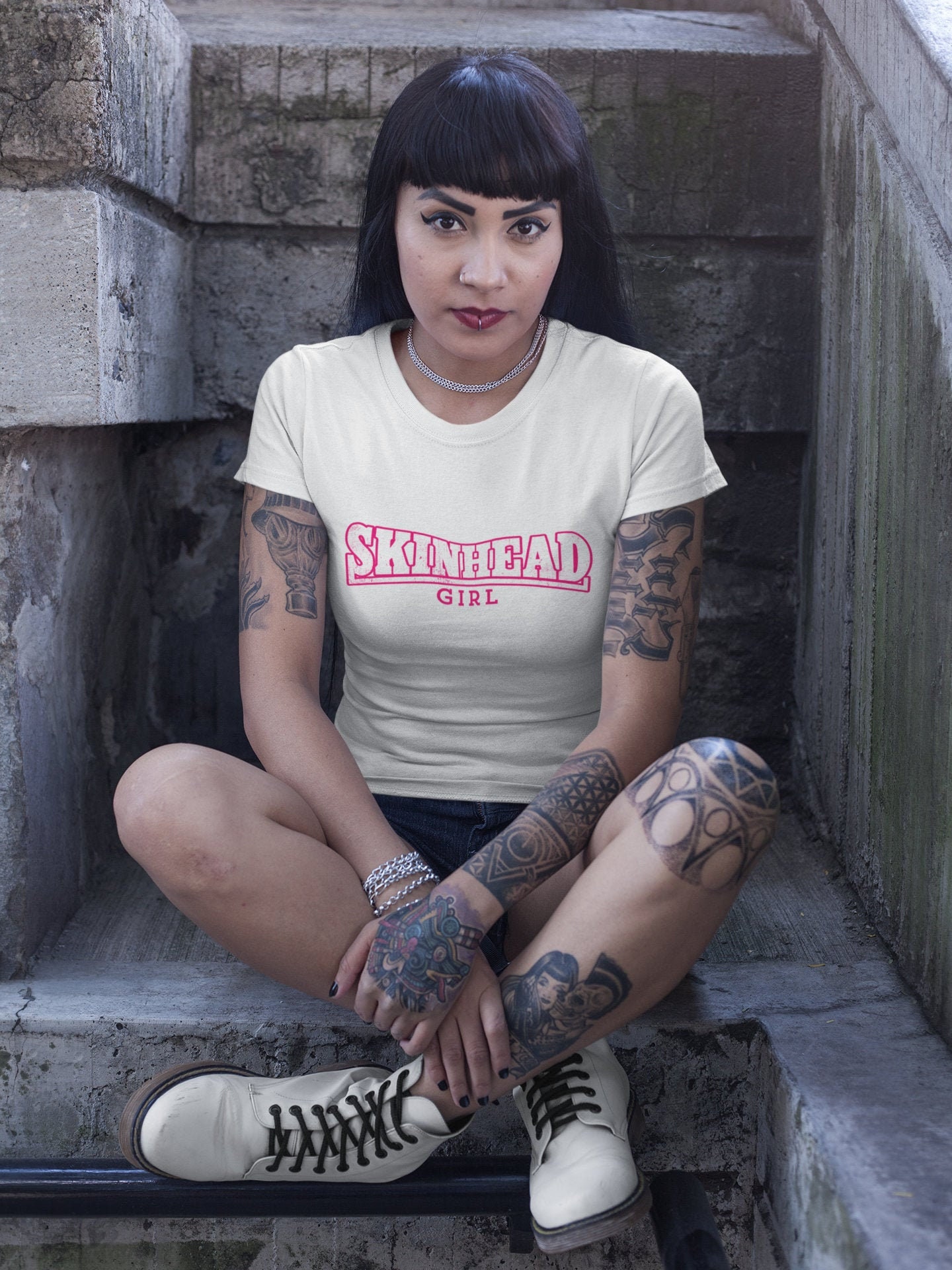 Skinhead Girl Womens Crop Tee Skingirl, Rude Girl, Ska Girl