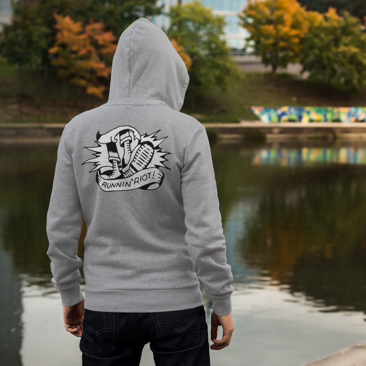Double-sided Running Riot Zip Hoodie - Oi Music - Rupert Cleaver