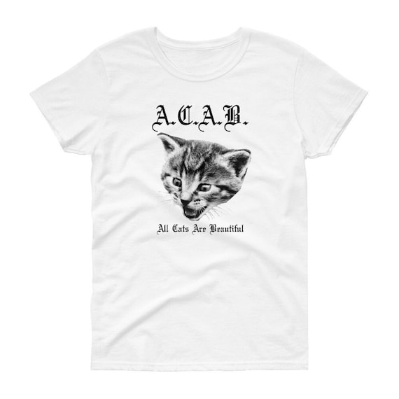 Zaino In Tela Unisex "All Cats Are Beautiful" - Stile Punk Skinhead, Vintage Fun, Con Stampe Gatto - 38x46 Cm