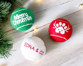 Edna & Co Dog Ball Toy Set | Christmas Toy Pack | Tennis Ball Set | Dog Christmas Gift | Pet Gifts |