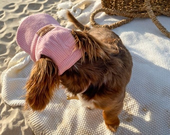 Chapeau pour chien en velours côtelé | Bob | Bonnet pour chiot | Visière pour chien | Casquette de protection solaire | Chapeau de voyage pour chien, chat, animal de compagnie | Chapeaux pour chiens | Luxe