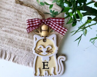 Personalized Pet Ornament Letter - Custom Cat Decoration Christmas Kitten Ornament Personalized Cat Ornament Custom Letter Kitten Ornament