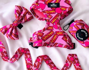 Arnés ajustable para perros / Arnés Little Bubba Bubble Gum / Arnés XS para cachorros / Arnés grande de neopreno