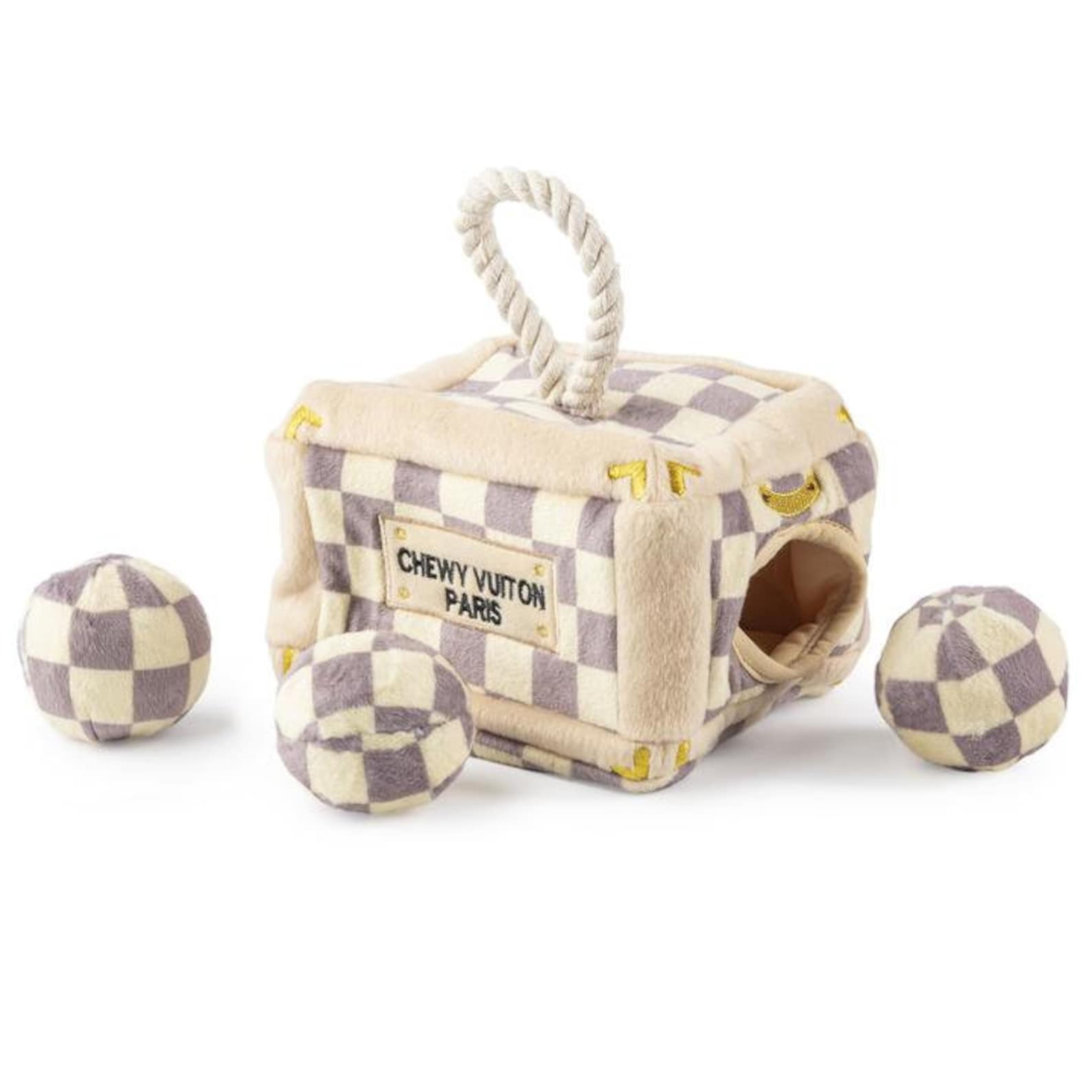 Designer Dog Toy Chewy Vuitton Trunk Interactive Dog Toy | Etsy