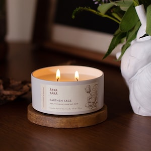 Earthen Sage Candle | Sage, wormwood, cedar leaf, birch | Herbal Spring candle | Warm earthy woody herbal soothing and comforting scent