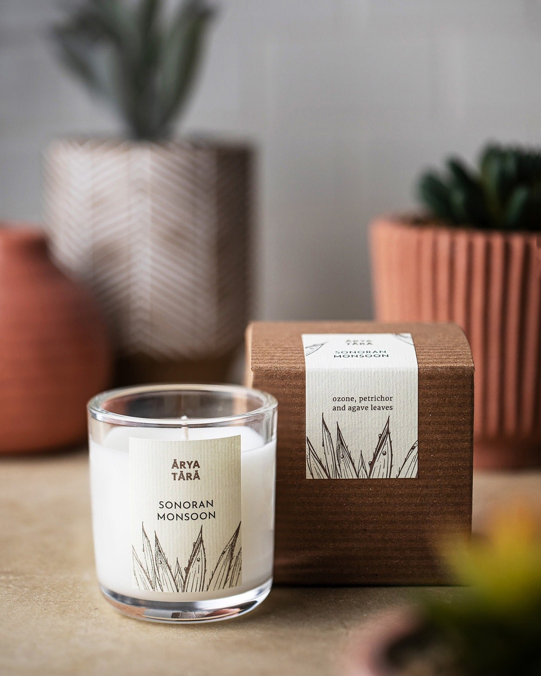 Sonoran Monsoon Petite Candle Petrichor, Ozone, Agave Leaves True Rain
