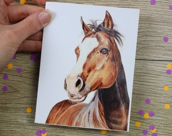 Hand Drawn Horse Greeting Card: Blank Birthday Card