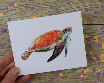 Turtle card / greeting card / blank inside / turtle / birthday card / card