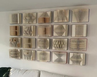 3D Book Wall Art / Folded Book Art / Book Origami / Book Page Art / Folded Book Sculpture / Folded Book Art / Book Sculpture / Recycle Book