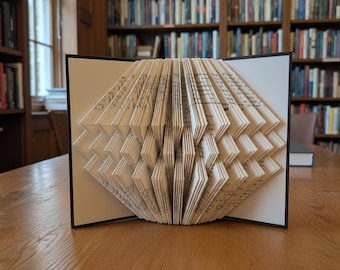 3D Folded Book Art Sculpture, Recycled Book Origami