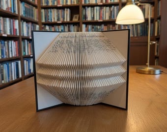 Folded Book Art Sculpture, Recycled Book Origami