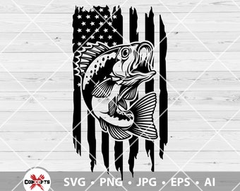 Download Us Flag Bass Fishing Etsy