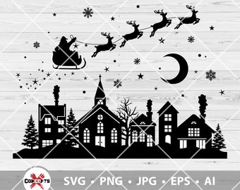 Download Village Silhouette Etsy