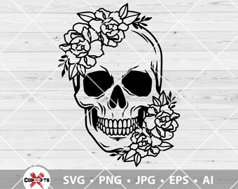 Free Flower Skull Svg Images SVG PNG EPS DXF File