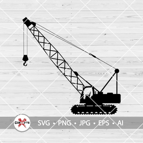 Crane SVG, Crane clipart, Crane bundle, Construction svg, Excavator svg, Crane operator svg, Crane Silhouette, Crane Png, Crane Cut Files