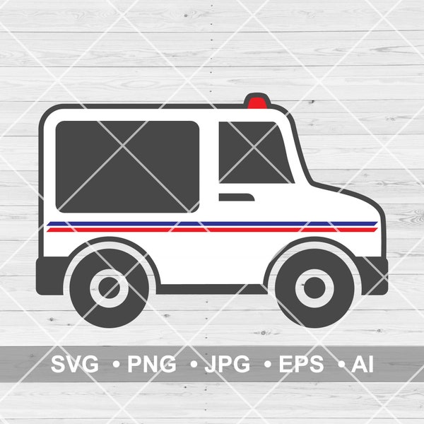 Mail Truck SVG, Postal Truck SVG, Post Office SVG, Mail Truck Cutting Files, Instant Download, Jpg Png Eps Dxf