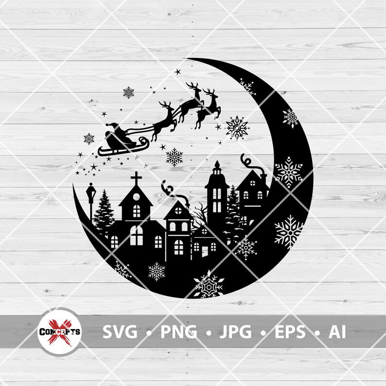 Download Christmas Scene Svg Christmas Village Svg Christmas Svg | Etsy