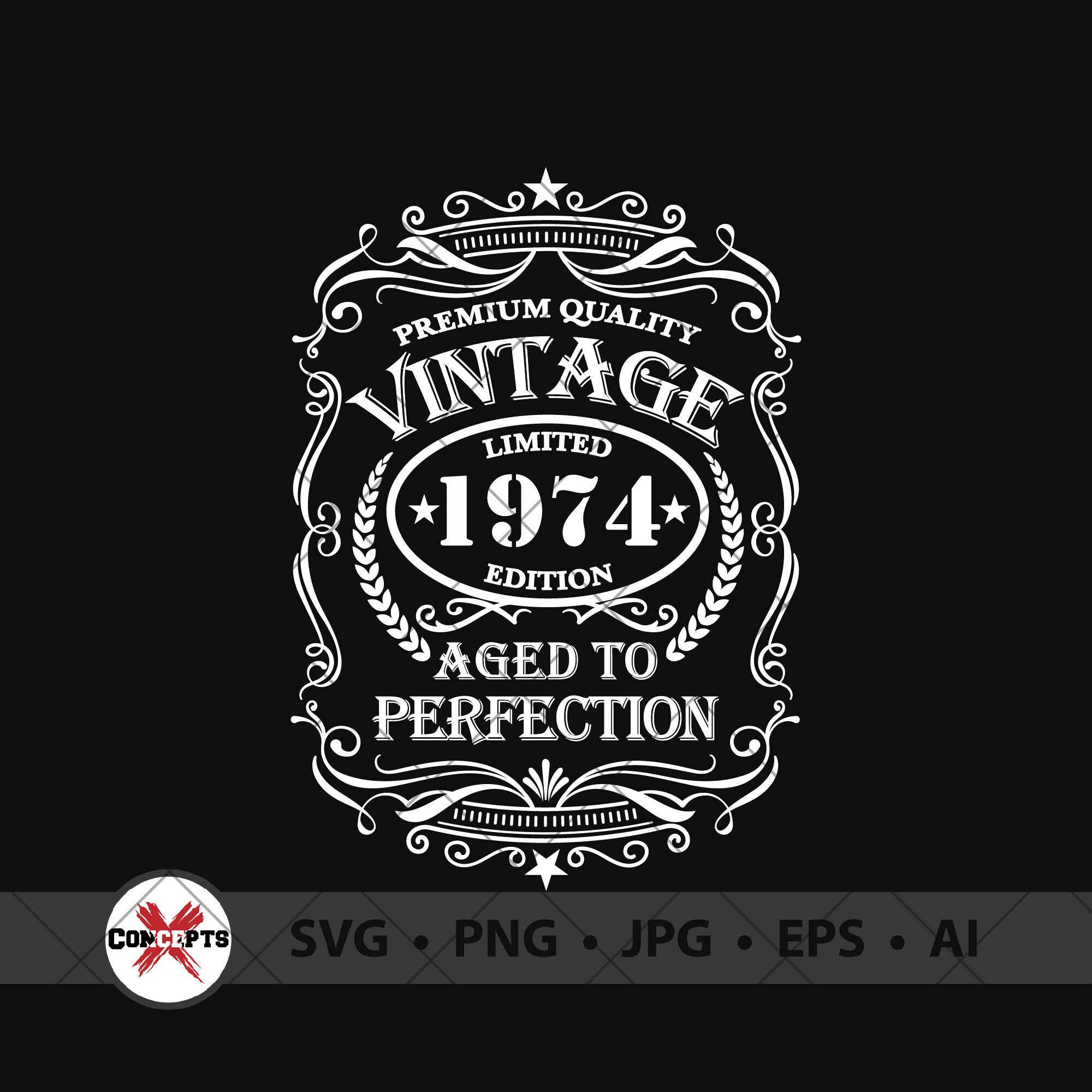 Camiseta 47º Cumpleaños Vintage 1974 - Edición Limitada, Regalo Hombre, Diseño Unión Europea