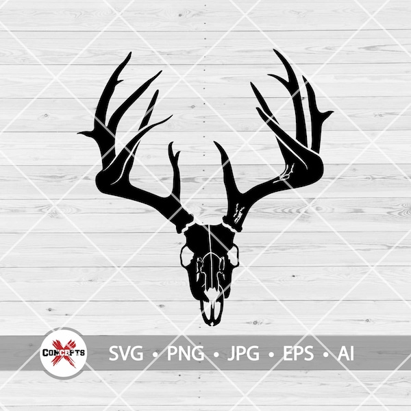 Deer Antler Skull svg, Deer Hunter svg, Deer Hunting svg, Deer Skull svg, Hunter shirt, Deer Cut Files, Instant Download, Jpg Dxf Png Eps