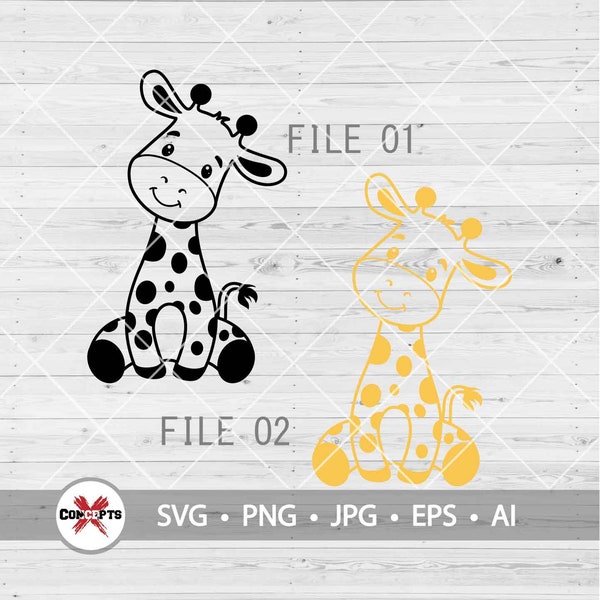 Cute Baby Giraffe SVG, Baby Giraffe SVG, Cute Giraffe Svg, Baby Giraffe Clipart, Zoo animals svg, Cricut Cut Files, Giraffe SVG, Png Dxf Eps