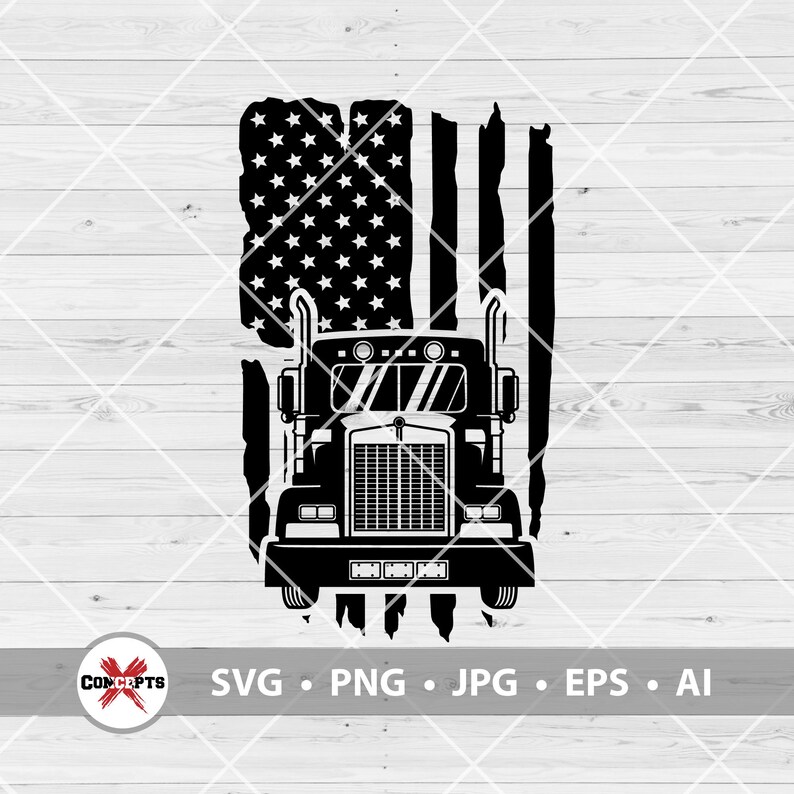 Free Free American Flag Trucker Svg 36 SVG PNG EPS DXF File