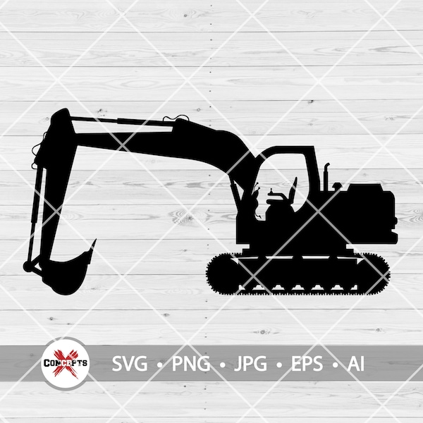 Excavator SVG, Heavy Equipment Svg, Excavator Clipart, Excavator Files for Cricut, Excavator Cut Files For Silhouette, Dxf, Png, Eps, Vector