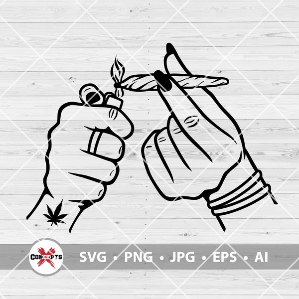 Hands Lighting Joint Svg, Smoking Cannabis Svg, Smoking Weed Joint Svg, Smoking Marijuana Svg, Blunt Svg, Weed Svg, Cannabis Svg, Cut Files