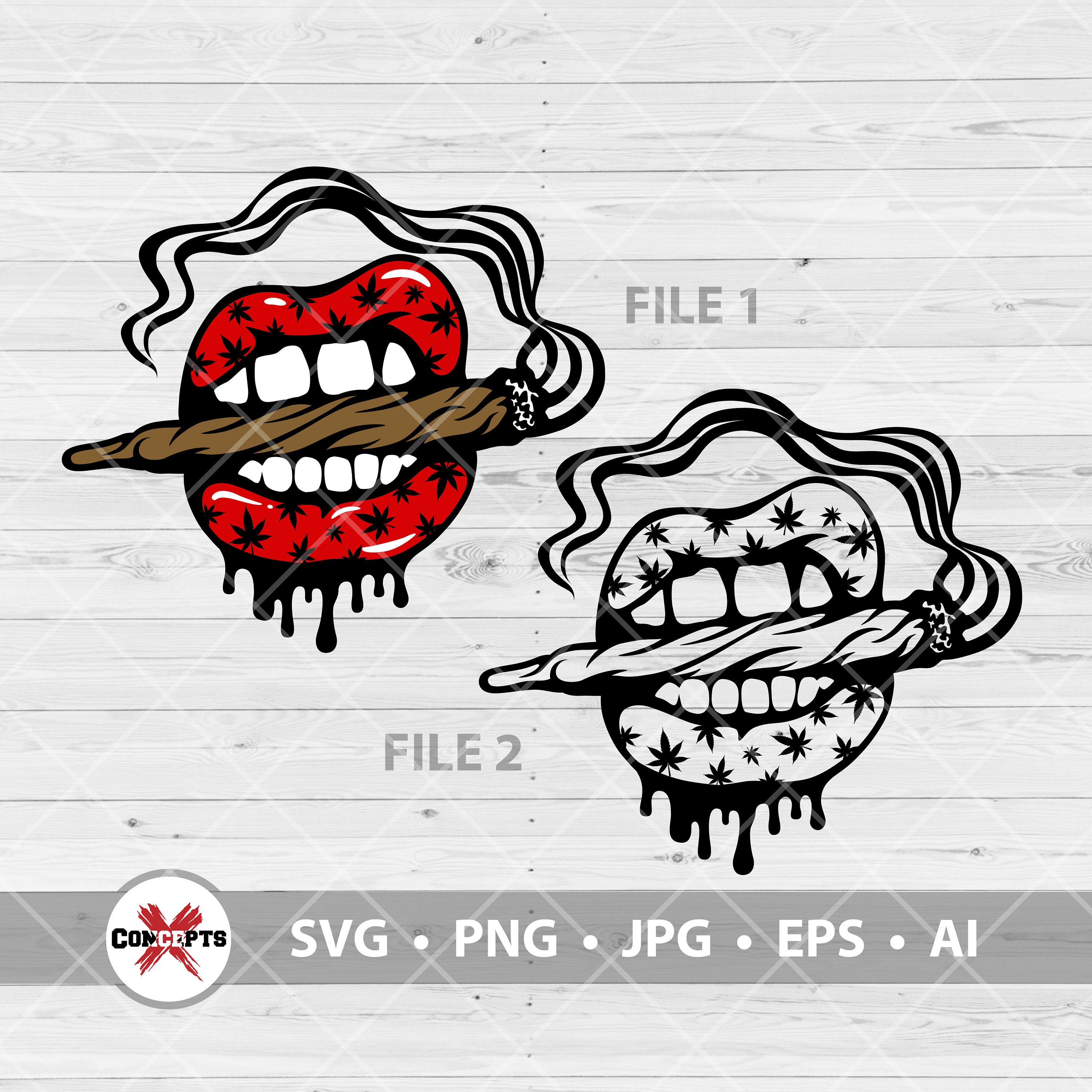 Smoking Marijuana Joint Lips Smoking Weed Svg Smoking Lips Etsy 日本