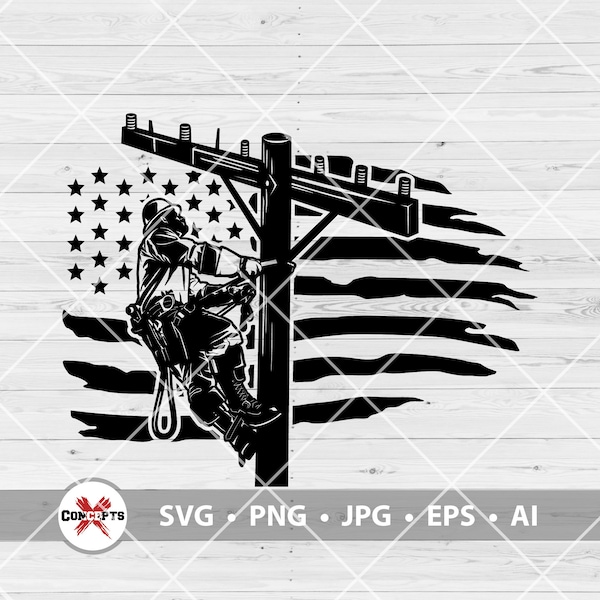 US Lineman Svg, American Lineman Svg, Us Linemen Svg, Lineman Sticker, Electrician Svg, Lineman Decal Design, Climbing Hooks, Png, Cut Files