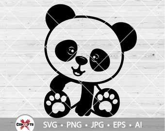 Cute Panda Svg, Cute Baby Panda Svg, Cute Animal Svg, Panda Svg Cut ...