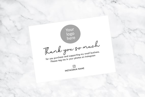A7 Thank You For Supporting My Small Business Cards,  250gsm