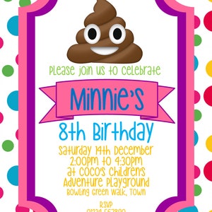 A6 Personalisierte Party Einladungen / Geburtstag / Kinderparty / Zirkus / Feierkarten / Einladungen / Karte / Emoji