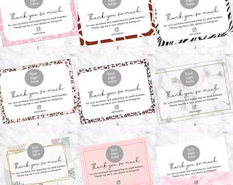 A7 Customer Thank You For Supporting My Small Business Cards,  250gsm