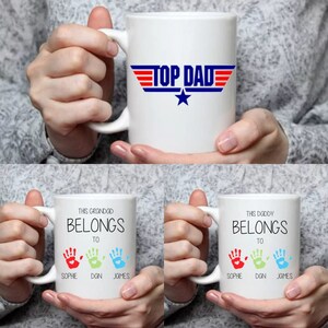 Personalised Fathers Day, mug, Grandad Gift, Photo, Father&#39;s Day, Dad Gift, Belongs To Gift, Children