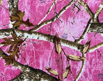 Pink Camouflage fabric Real Tree Timber Camo Cotton Fabric by the Yard