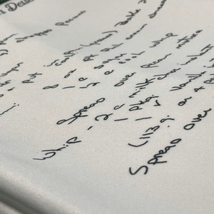 May include: Handwritten recipe for a dessert called "Grandma's Dessert" with instructions to whip 8 oz of cream, 1 oz of sugar, 1/2 tsp of vanilla extract, 2 egg yolks, and 1/2 c of milk. The recipe also includes instructions to spread the mixture over 4 portions and clean.
