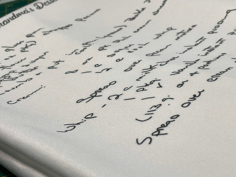 May include: Handwritten recipe for a dessert called "Grandma's Dessert" with instructions to whip 8 oz of cream, 1 oz of sugar, 1/2 tsp of vanilla extract, 2 egg yolks, and 1/2 c of milk. The recipe also includes instructions to spread the mixture over 4 portions and clean.