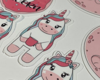Cute unicorn stickers, laptop, water bottle, tumbler, planner, multi pack, decals