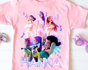 Inspired Huntrix Demon Birthday T Shirt, Halloween Outfit, Mira, Zoey, Rumi Theme Party, K-pop Personalized Tee, Unisex Tee, Gift for Girls
