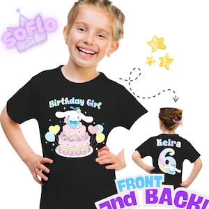 Cinna morolll Inspired Birthday T Shirt, Gift Trendy for Girls, San rio theme Party, Personalized T-Shirt, Cinnmoroll Ranglan Tee