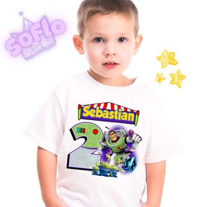 Two Infinity and Beyond Birthday Shirt: Buzz Theme Personalized Family Tee